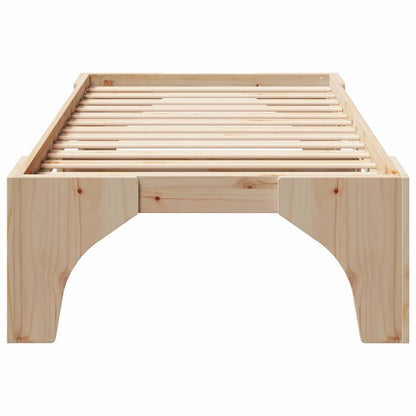 Bed Frame Brown 100 x 200 cm Solid Pine Wood
