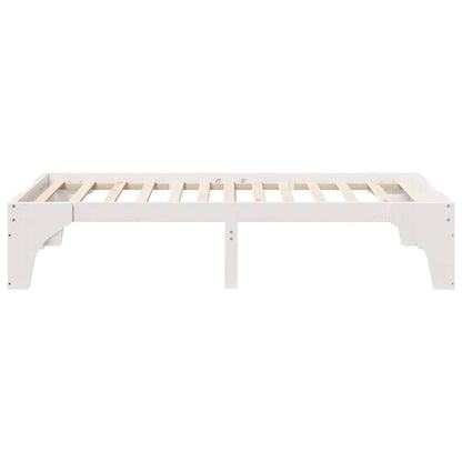 Bed Frame White 90 x 200 cm Solid Pine Wood