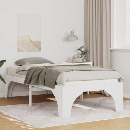 Bed Frame White 80 x 200 cm Solid Pine Wood