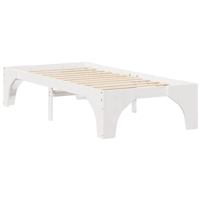 Bed Frame White 80 x 200 cm Solid Pine Wood