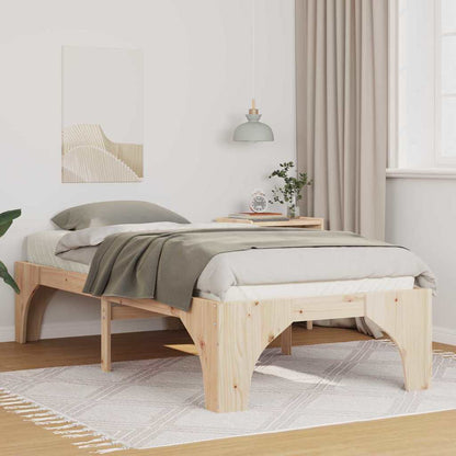 Bed Frame Brown 90 x 190 cm Solid Pine Wood