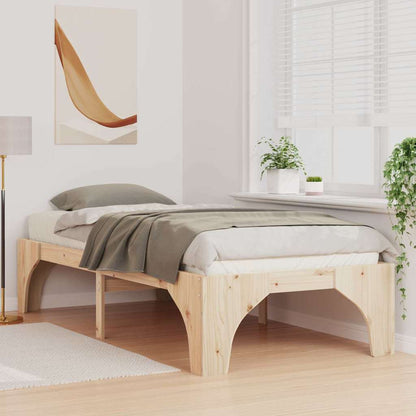 Bed Frame Brown 90 x 190 cm Solid Pine Wood