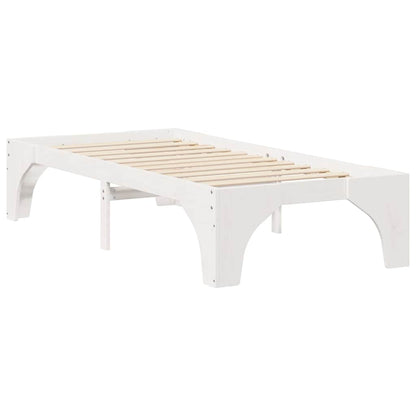 Bed Frame White 90 x 190 cm Solid Pine Wood