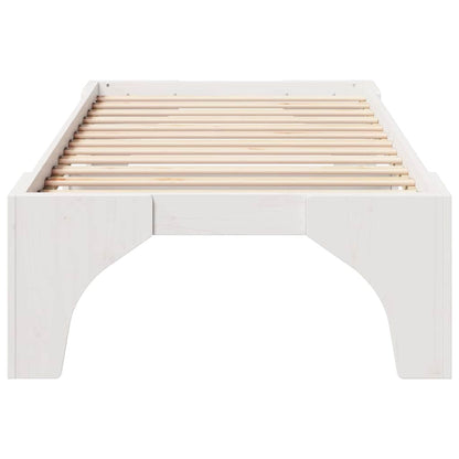 Bed Frame White 90 x 190 cm Solid Pine Wood