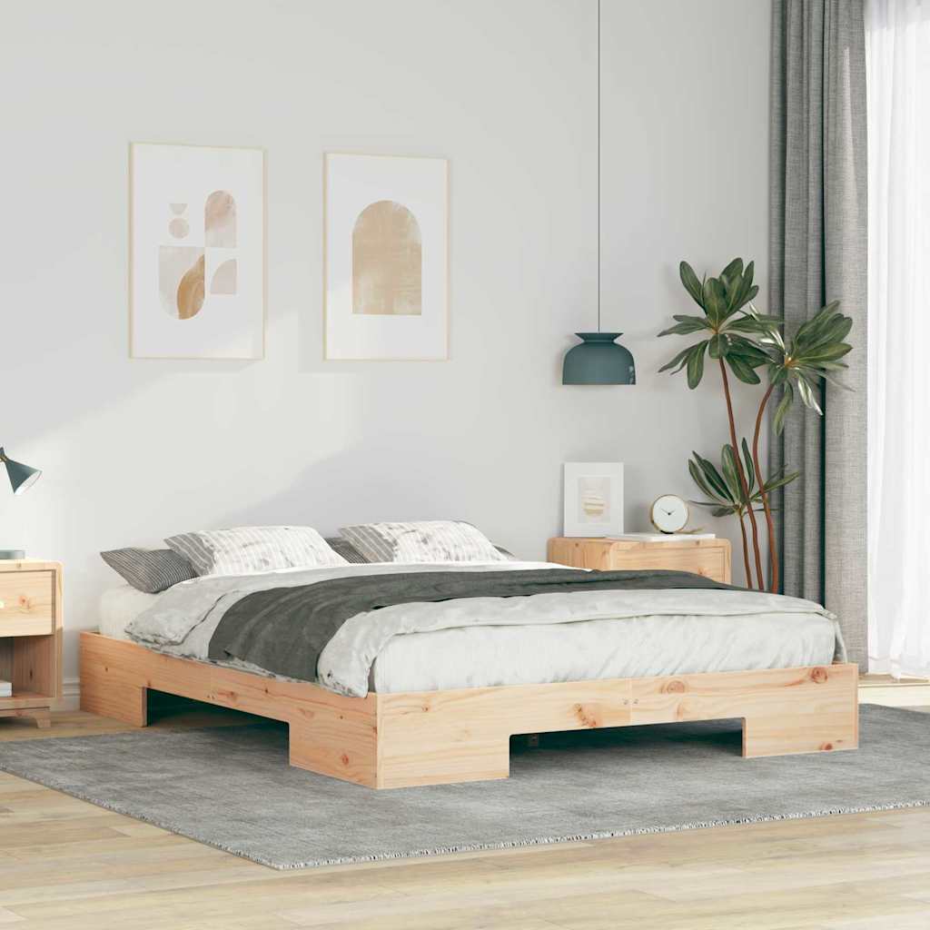 Bed Frame Brown 140 x 200 cm