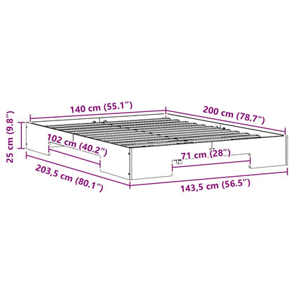 Bed Frame White 140 x 200 cm