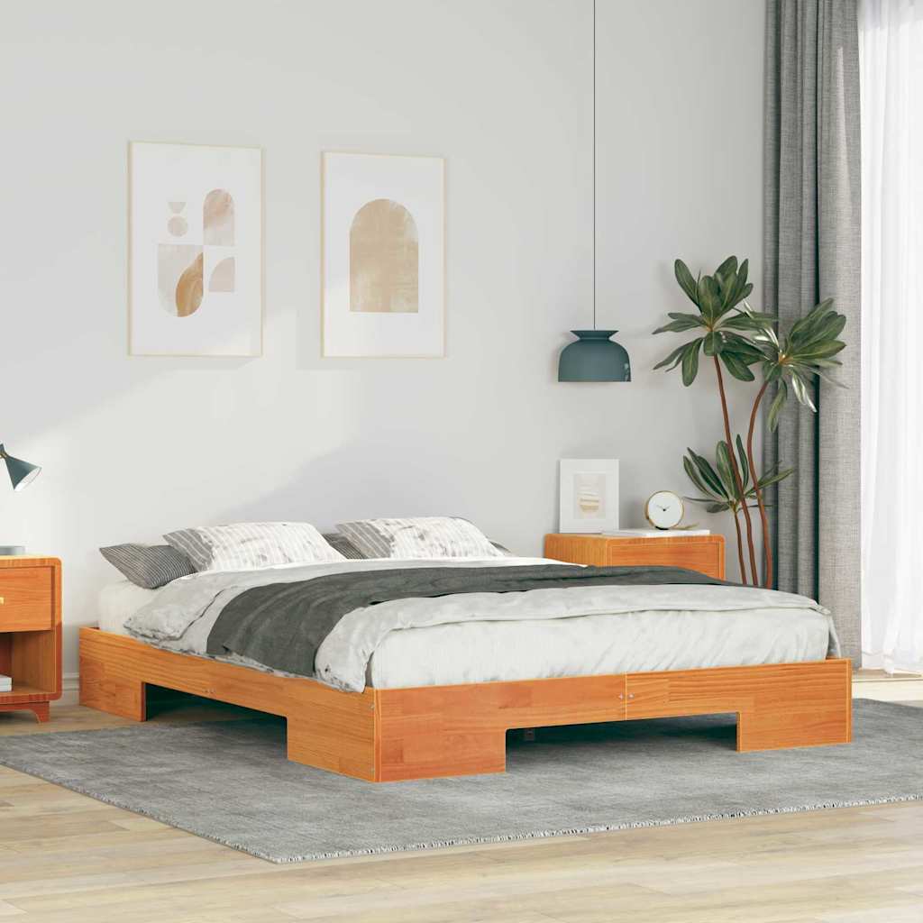Bed Frame Brown 140 x 200 cm