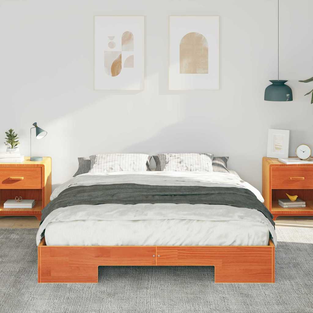 Bed Frame Brown 140 x 200 cm