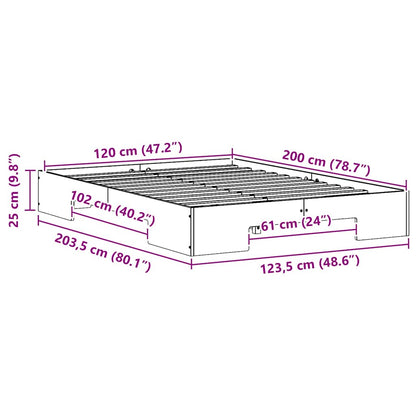 Bed Frame Brown 120 x 200 cm