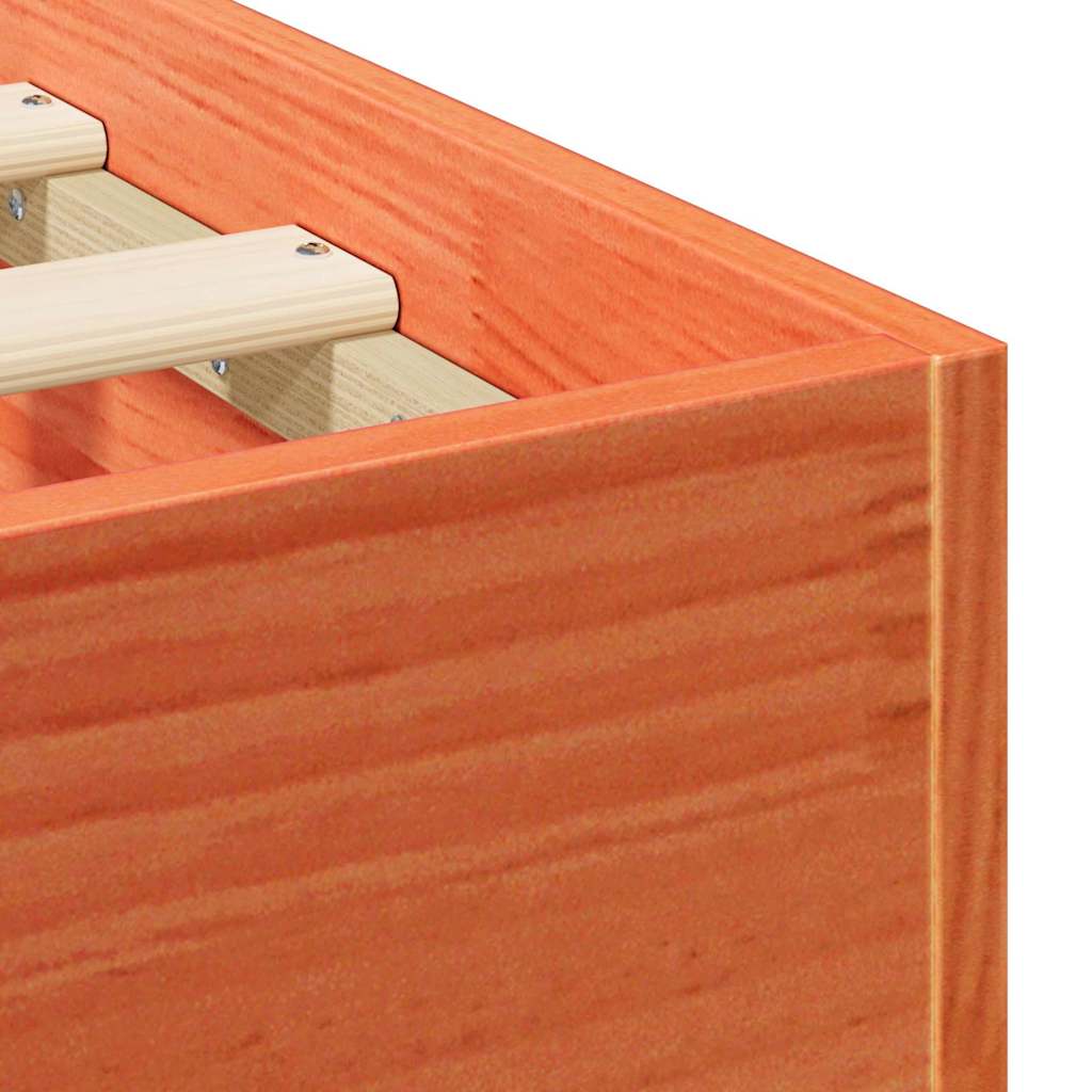 Floor Bed Frame with Storage Brown 100 x 200 cm Solid pine wood