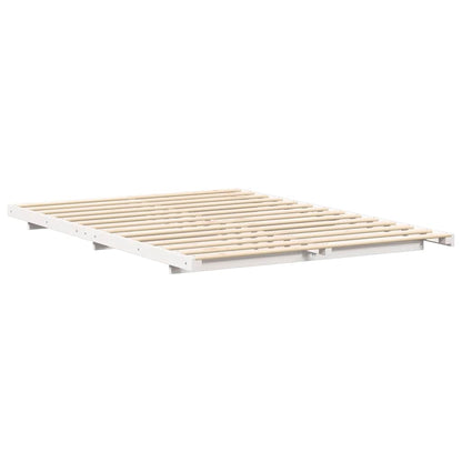 Bed Frame White 160 x 200 cm Solid Pine Wood