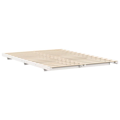 Bed Frame White 160 x 200 cm Solid Pine Wood