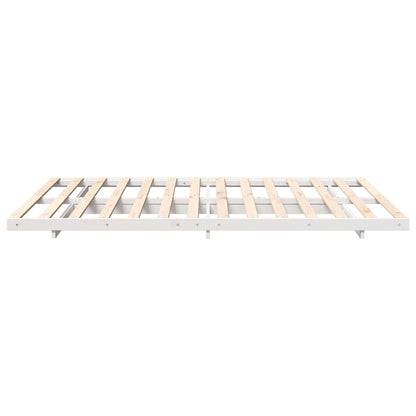 Bed Frame White 150 x 200 cm Solid Pine Wood