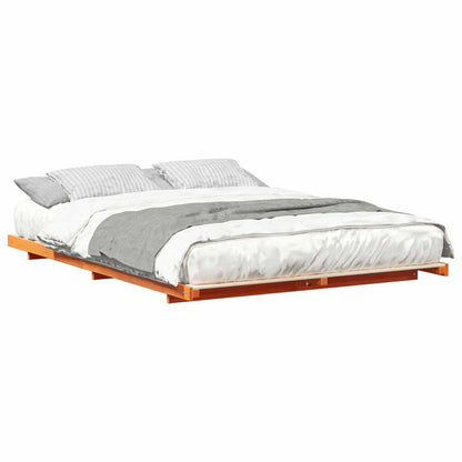 Bed Frame Wax Brown 150 x 200 cm Solid Pine Wood