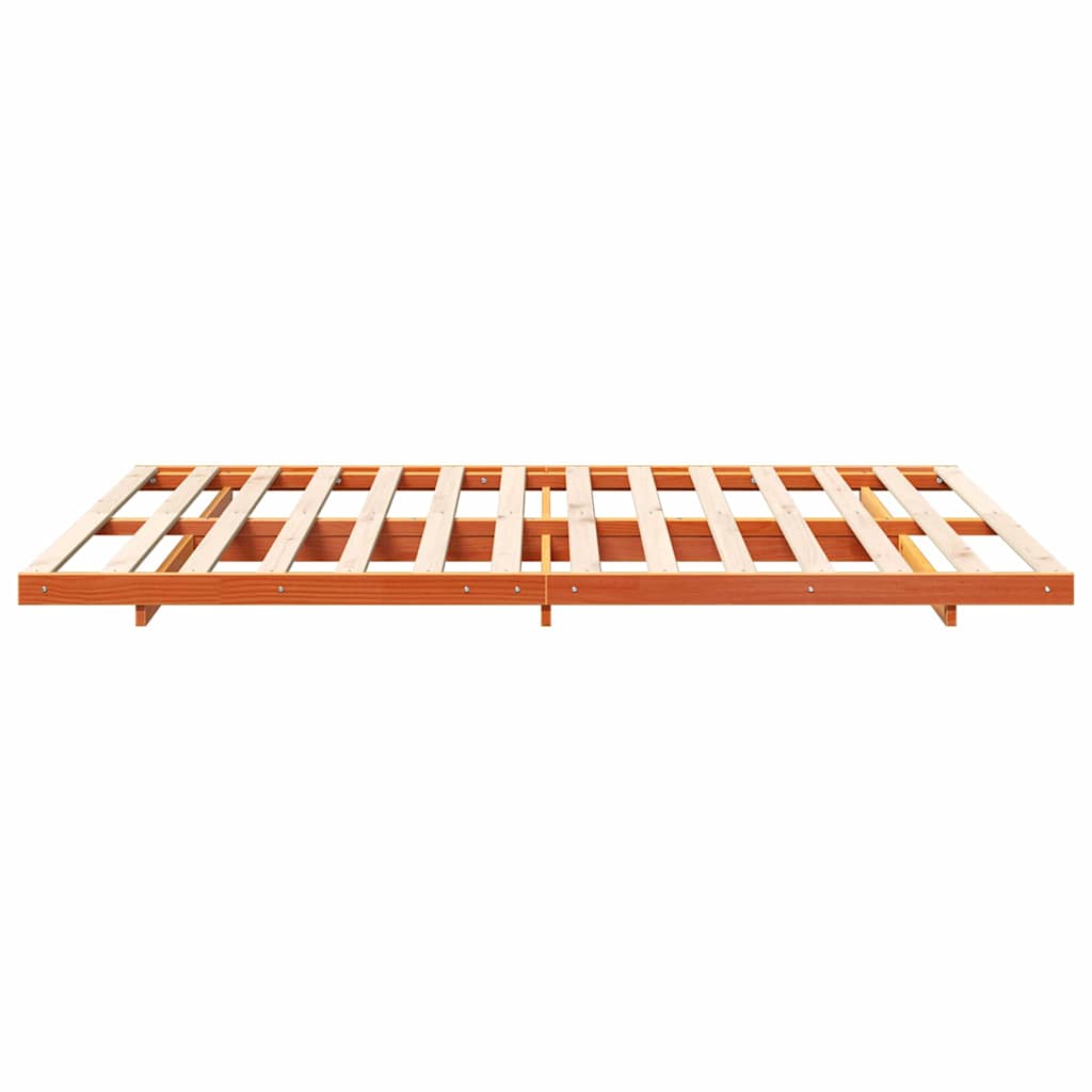 Bed Frame Wax Brown 150 x 200 cm Solid Pine Wood