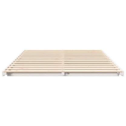 Bed Frame White 140 x 200 cm Solid Pine Wood