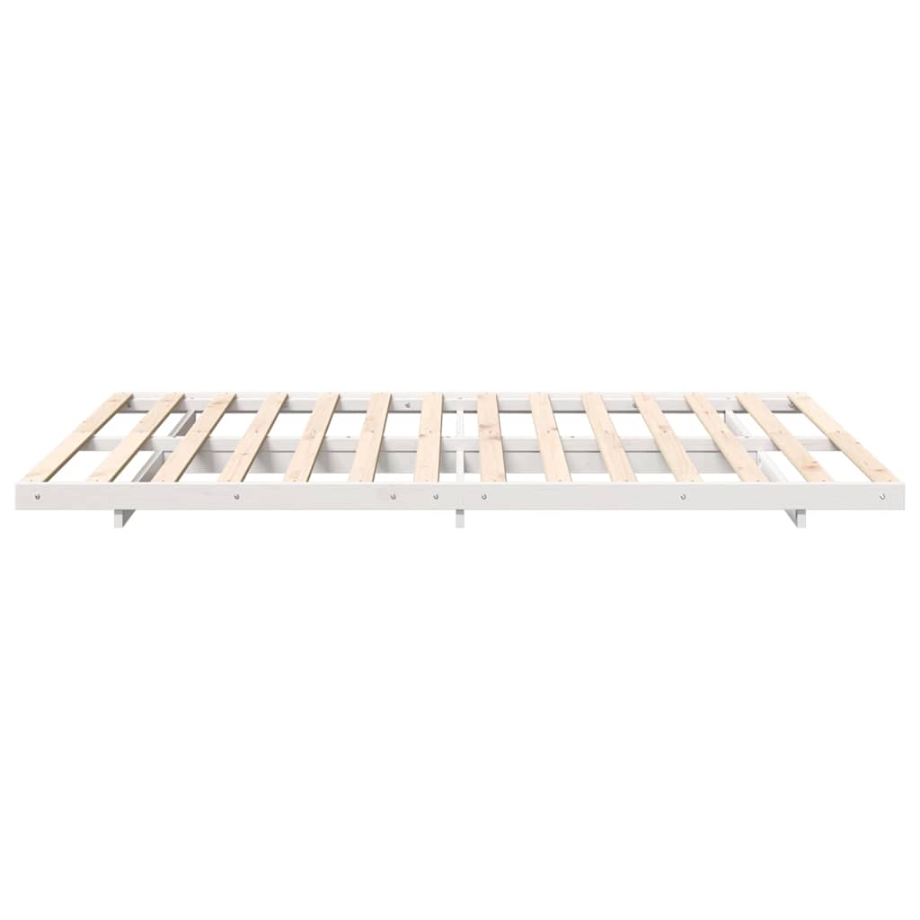 Bed Frame White 140 x 200 cm Solid Pine Wood