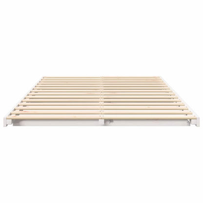 Bed Frame White 140 x 190 cm Solid Pine Wood