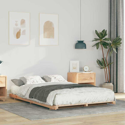 Bed Frame Brown 135 x 190 cm Solid Pine Wood