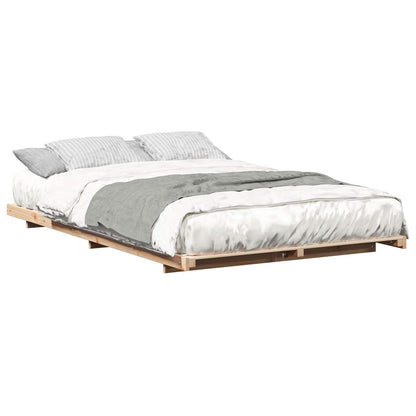 Bed Frame Brown 135 x 190 cm Solid Pine Wood