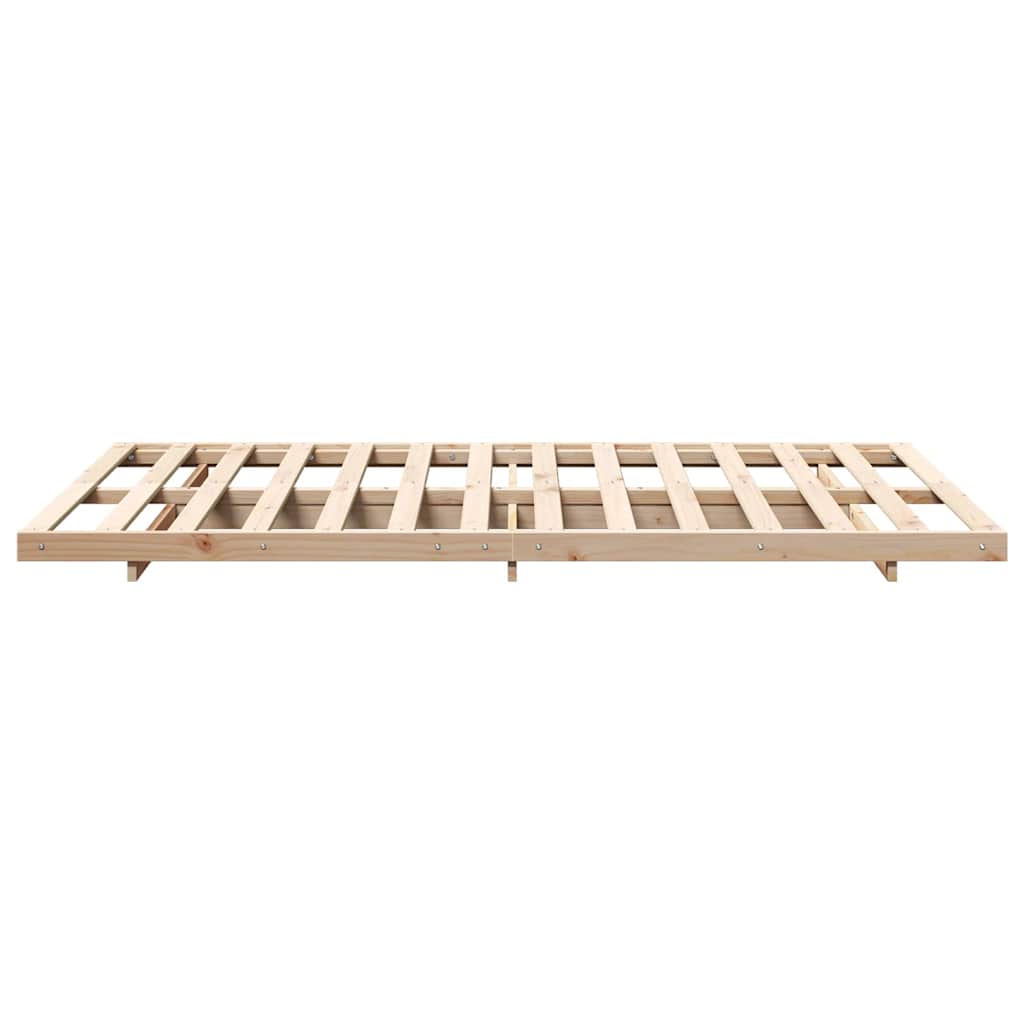 Bed Frame Brown 135 x 190 cm Solid Pine Wood