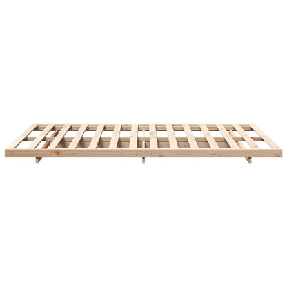 Bed Frame Brown 135 x 190 cm Solid Pine Wood