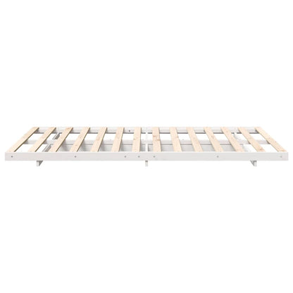 Bed Frame White 120 x 190 cm Solid Pine Wood