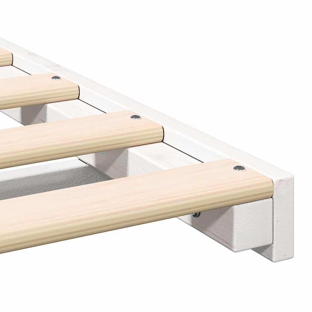 Bed Frame White 80 x 200 cm Solid Pine Wood