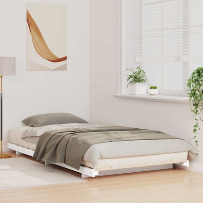 Bed Frame White 80 x 200 cm Solid Pine Wood