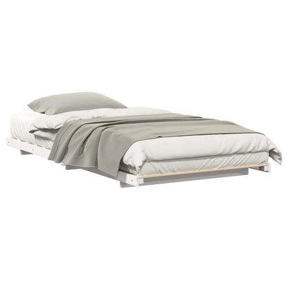 Bed Frame White 80 x 200 cm Solid Pine Wood