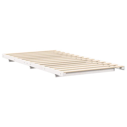 Bed Frame White 80 x 200 cm Solid Pine Wood