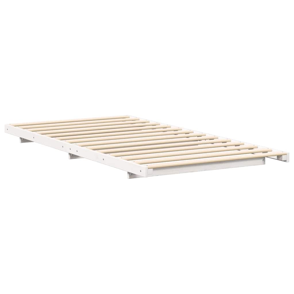 Bed Frame White 80 x 200 cm Solid Pine Wood