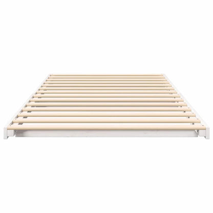 Bed Frame White 80 x 200 cm Solid Pine Wood