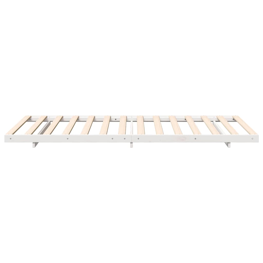 Bed Frame White 80 x 200 cm Solid Pine Wood