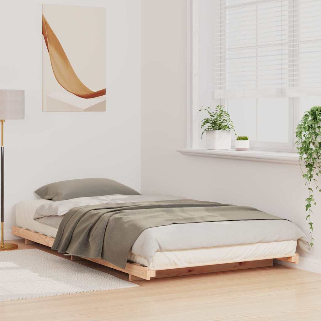 Bed Frame Brown 90 x 190 cm Solid Pine Wood