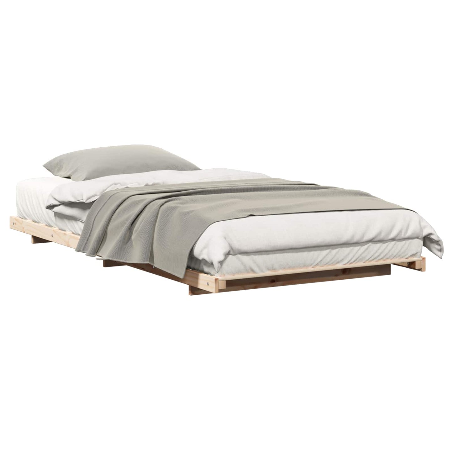 Bed Frame Brown 75 x 190 cm Solid Pine Wood