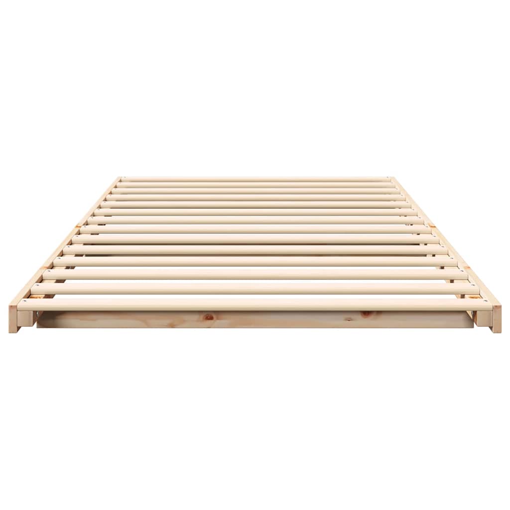 Bed Frame Brown 75 x 190 cm Solid Pine Wood