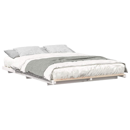 Bed Frame White 160 x 210 cm Solid Pine Wood