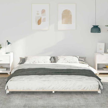 Bed Frame White 180 x 210 cm Solid Pine Wood