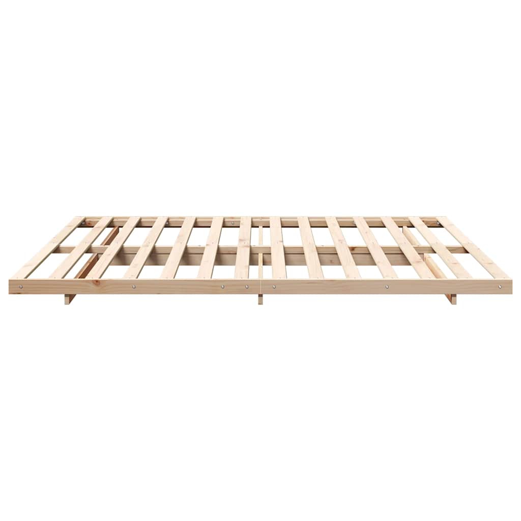 Floor Bed Frame Brown 200 x 210 cm Solid pine wood