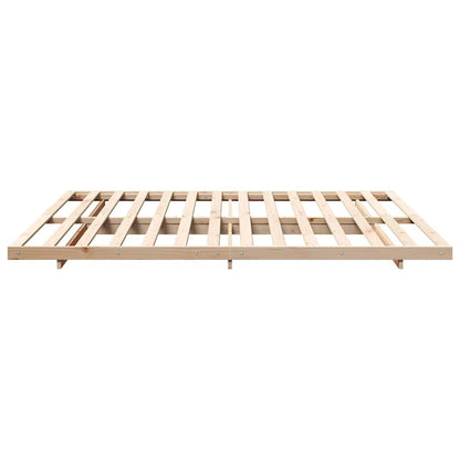 Floor Bed Frame Brown 200 x 210 cm Solid pine wood