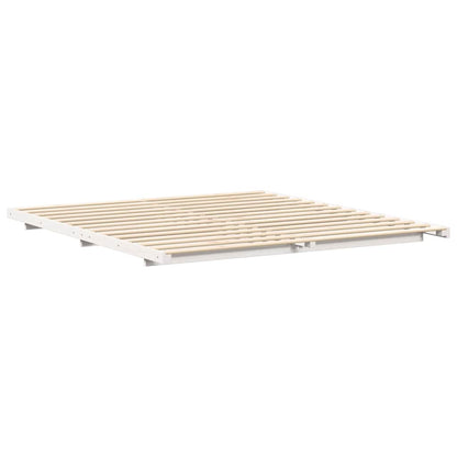 Bed Frame White 200 x 210 cm Solid Pine Wood