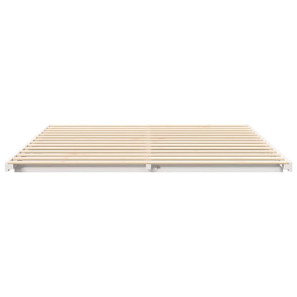 Bed Frame White 200 x 210 cm Solid Pine Wood