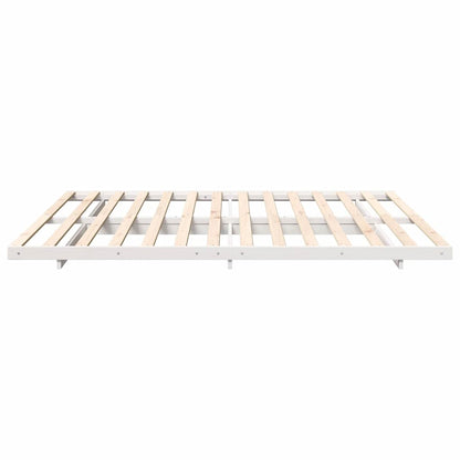 Bed Frame White 200 x 210 cm Solid Pine Wood