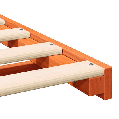 Bed Frame Wax Brown 80 x 220 cm Solid Pine Wood