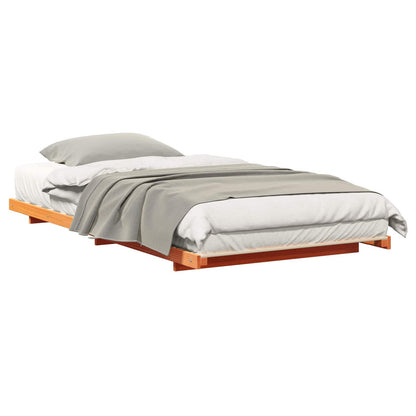 Bed Frame Wax Brown 80 x 220 cm Solid Pine Wood