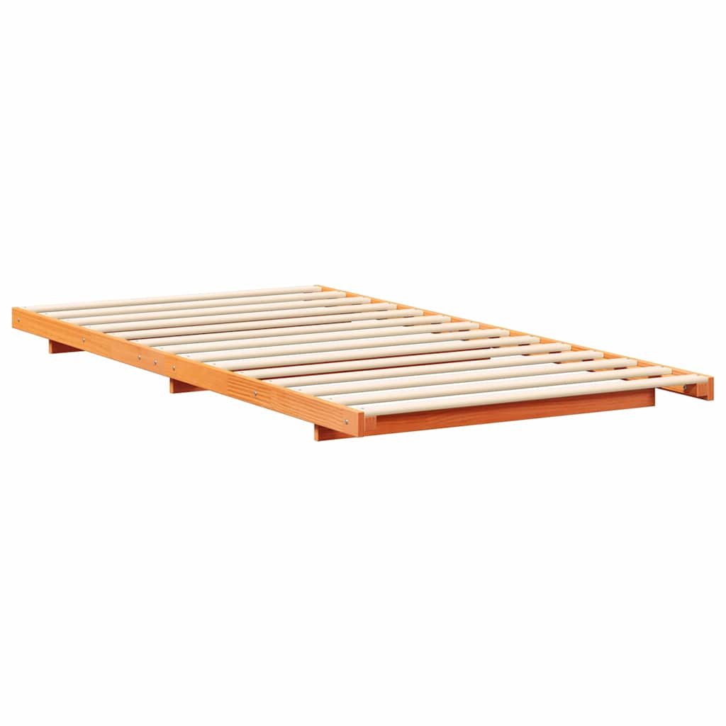 Bed Frame Wax Brown 80 x 220 cm Solid Pine Wood