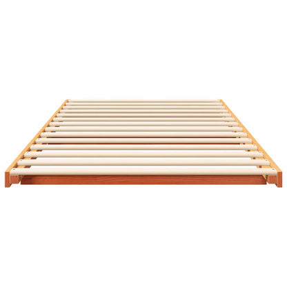 Bed Frame Wax Brown 80 x 220 cm Solid Pine Wood