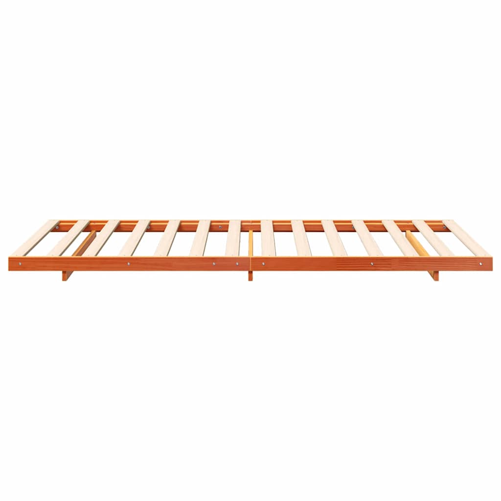 Bed Frame Wax Brown 80 x 220 cm Solid Pine Wood