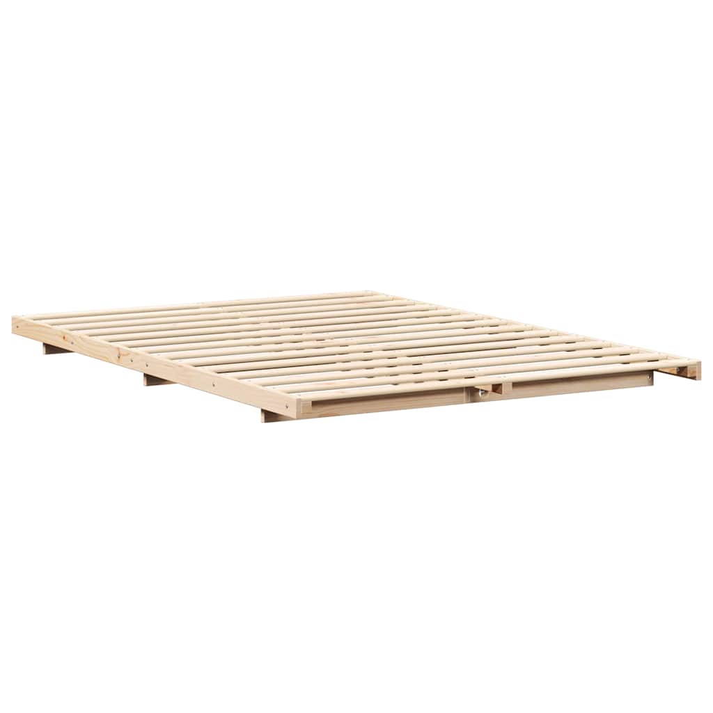 Bed Frame Brown 160 x 220 cm Solid Pine Wood